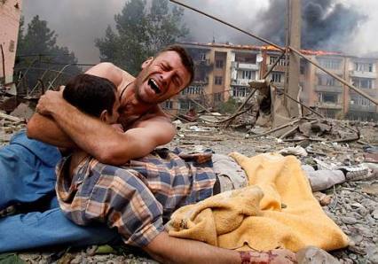 Photo prise à Gori le 9 août 2008. Crédit: Gleb Garanich/Reuters.